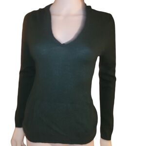 Finn Wright Manson Cashmere Hoodie Sweater Forest Green M-runs small